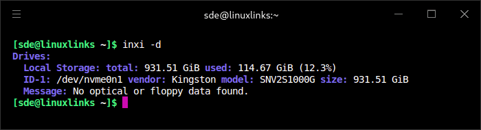 Intel NUC 13 Pro - inxi -d