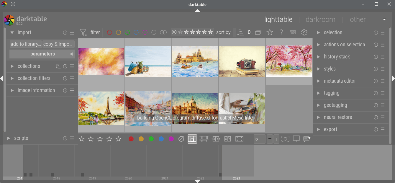 darktable in action