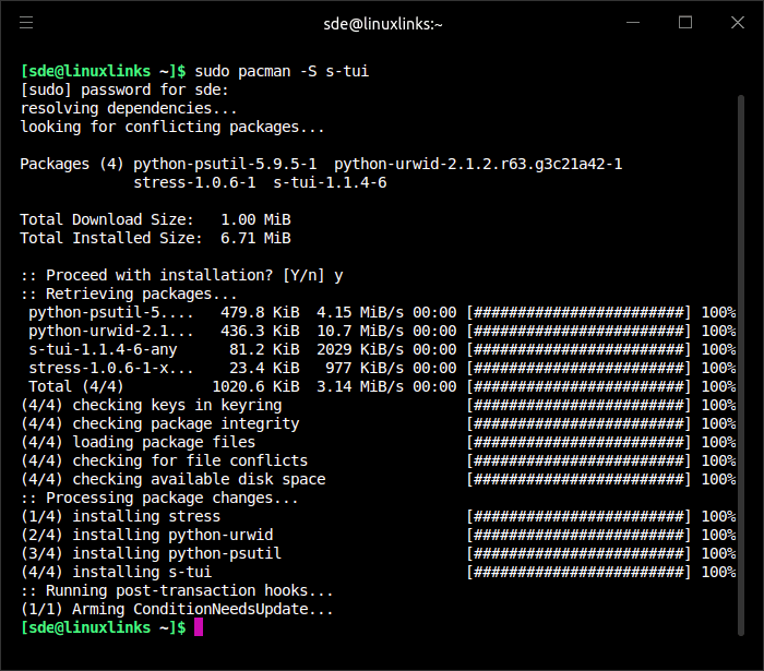 s-tui installation
