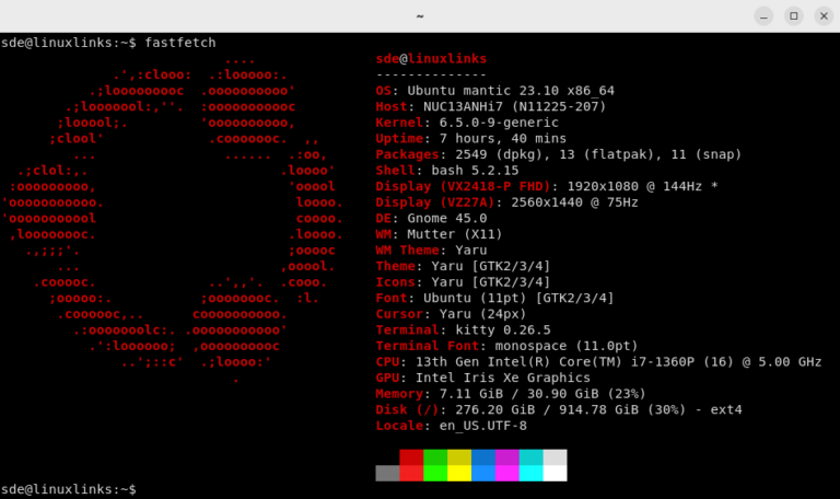 Fastfetch - fetch system information - LinuxLinks