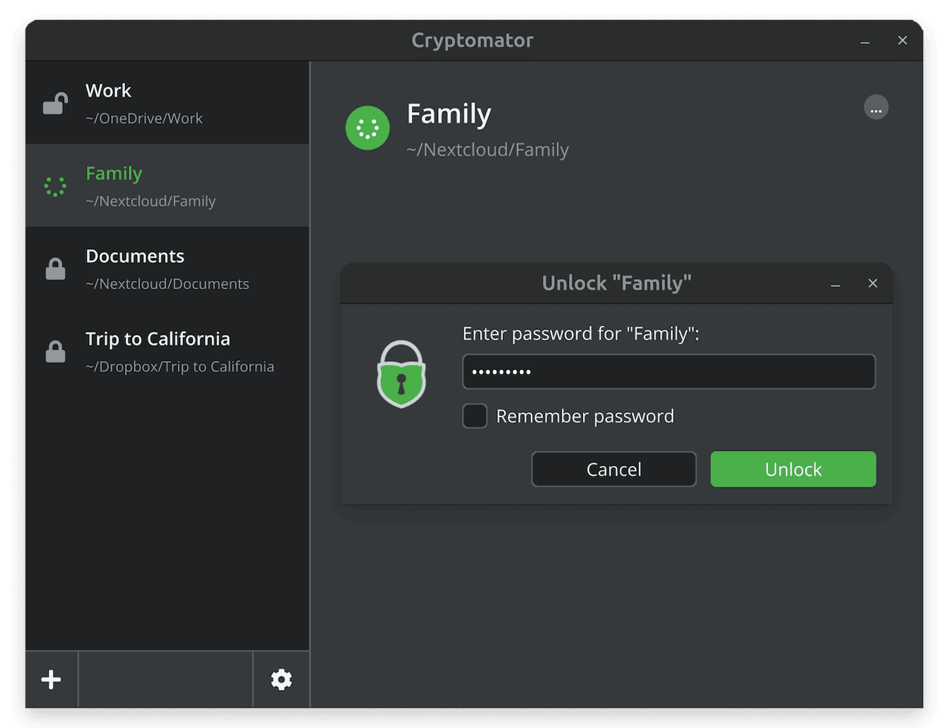 Cryptomator in action