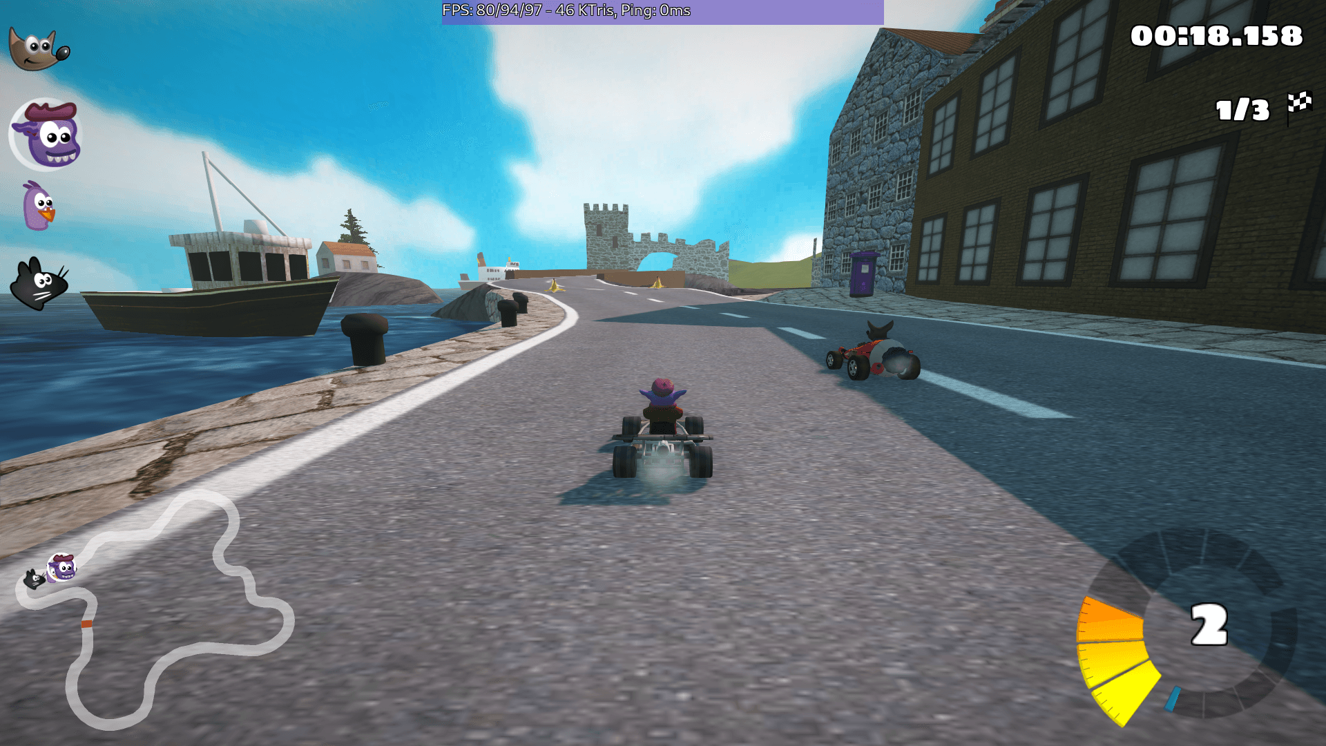 SuperTuxKart in action on the Intel NUC 13 Pro Mini PC