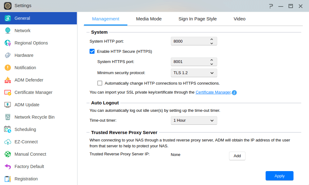 ADM Settings