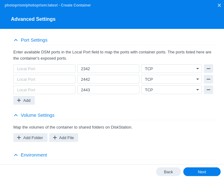 Advanced Settings