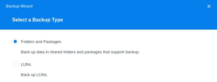 Hyper Backup - Backup Wizard