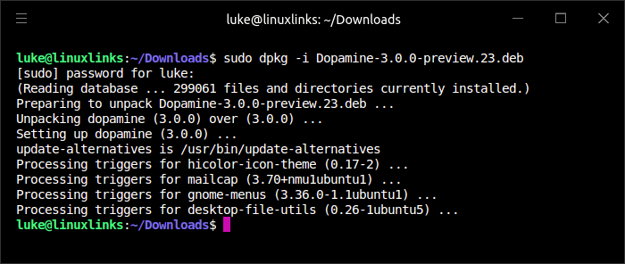 Installing Dopamine