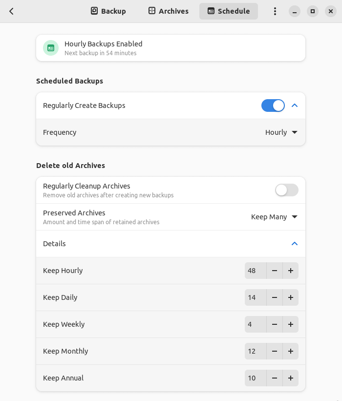 Schedule Backups