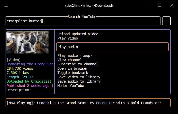 YouTube-TUI