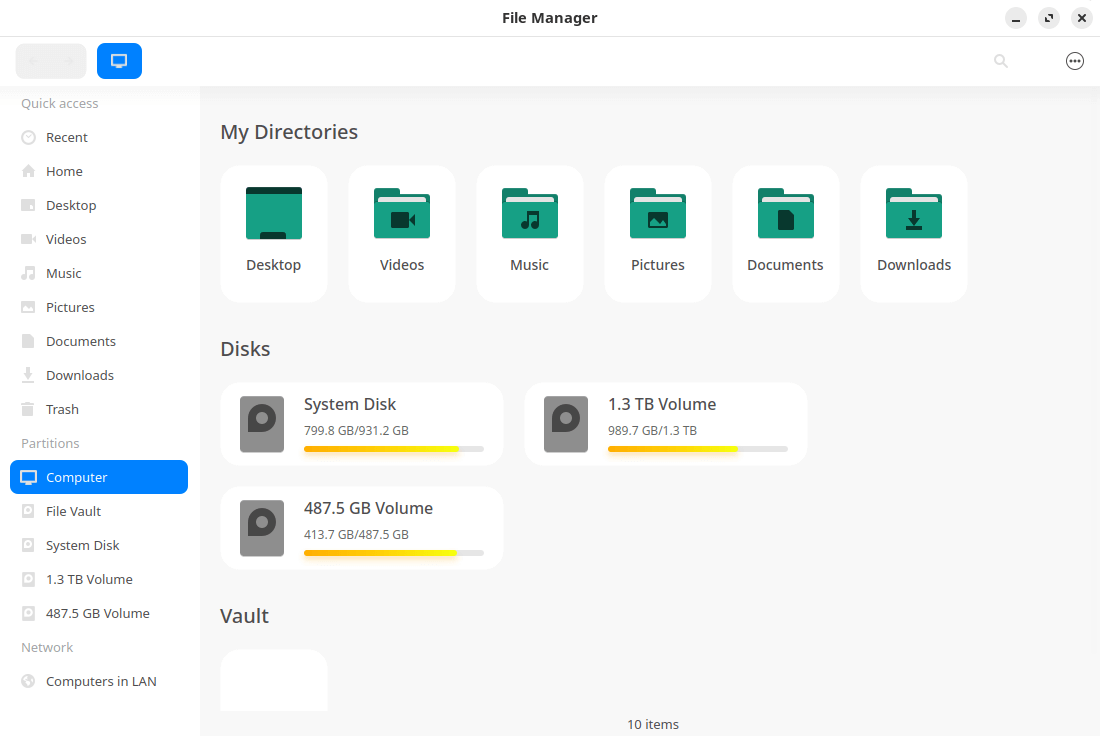Deepin File Manager in action