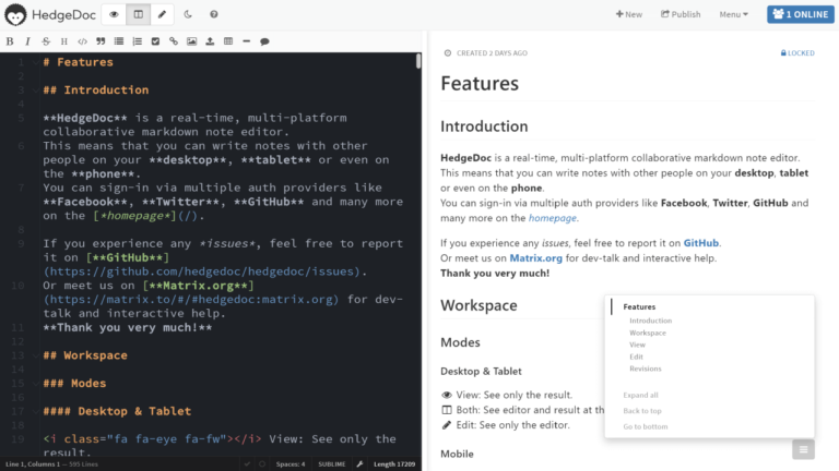 HedgeDoc - create real-time collaborative markdown notes - LinuxLinks