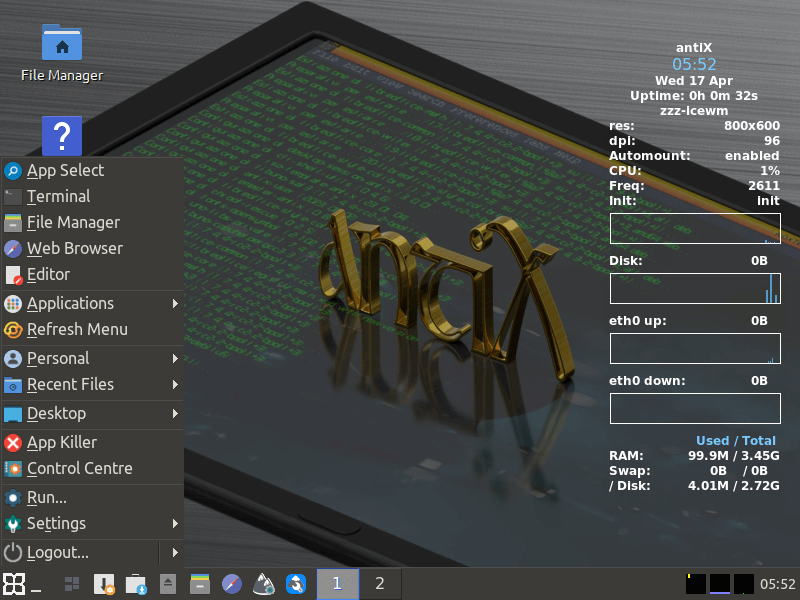 antiX in action