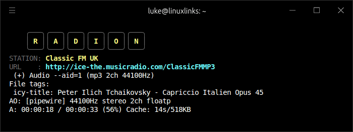 radion playing Classic FM