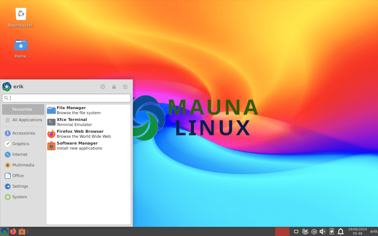 Mauna Linux in action