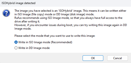 Installing Ubuntu with Rufus ISOHybrid