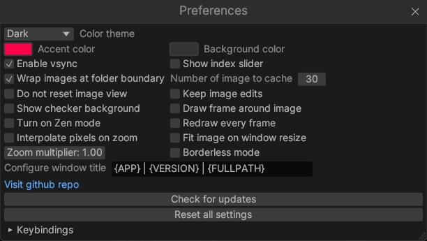 Preferences dialog box