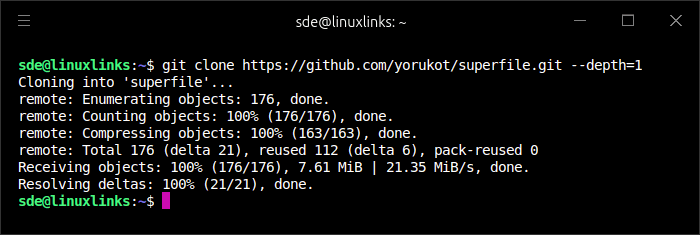 superfile git clone