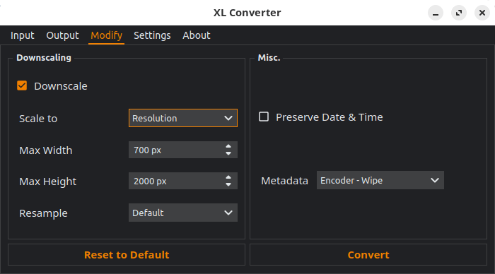 XL Converter modify