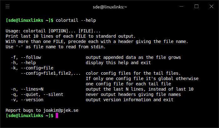 colortail help