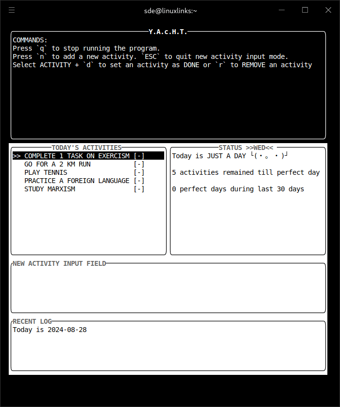 Y.A.c.H.T. - Yet Another CLI Habit Tracke