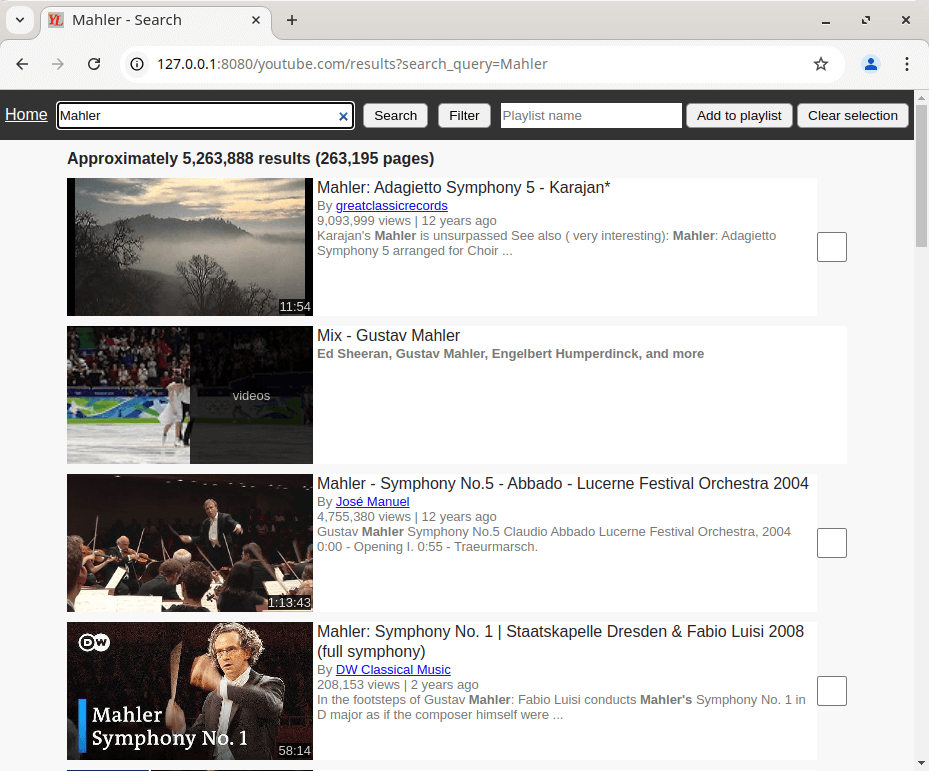 youtube-local in action