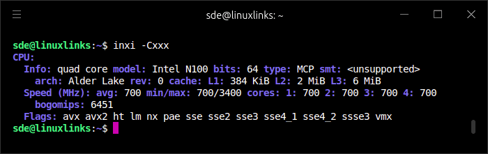 DreamQuest N100 inxi output