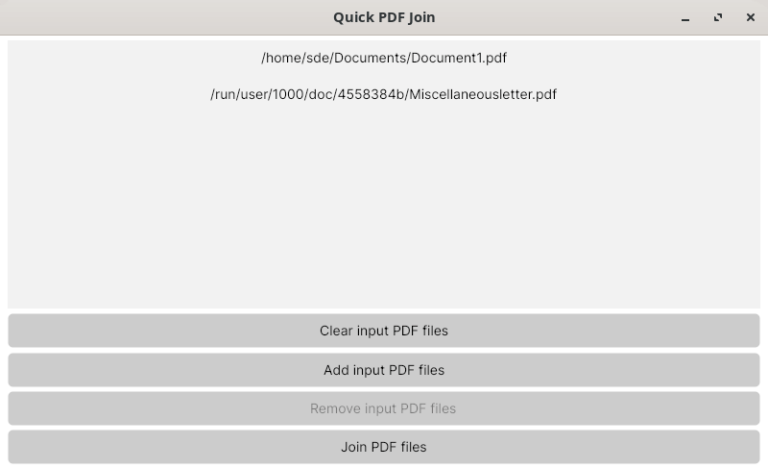 Quick PDF Join - joins multiple PDF files together - LinuxLinks