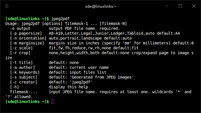 jpeg2pdf options