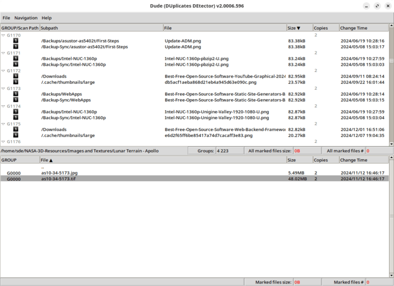 Gui Driven Utility DUDE - GUI utility for finding duplicated files - LinuxLinks