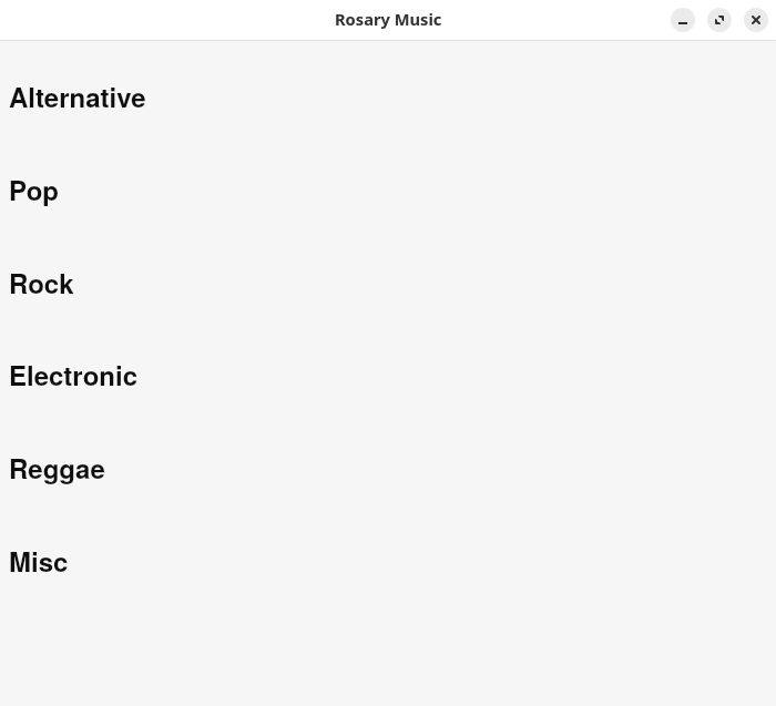 Rosary Music categories