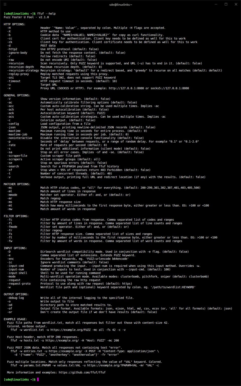 ffuf - fast web fuzzer - LinuxLinks