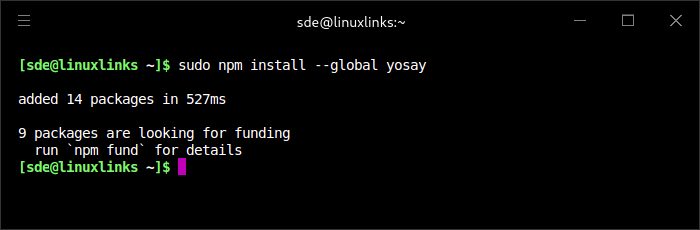yosay installation
