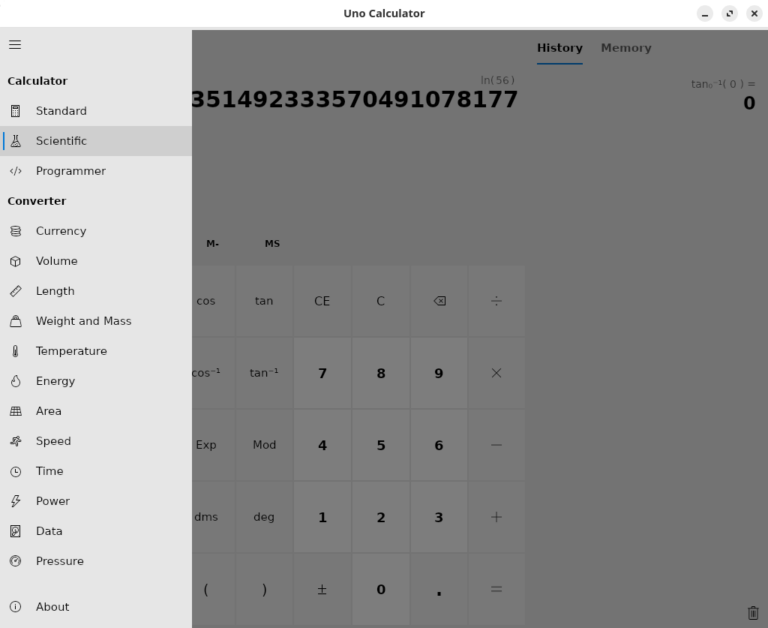 Uno Calculator - port of Windows calculator - LinuxLinks