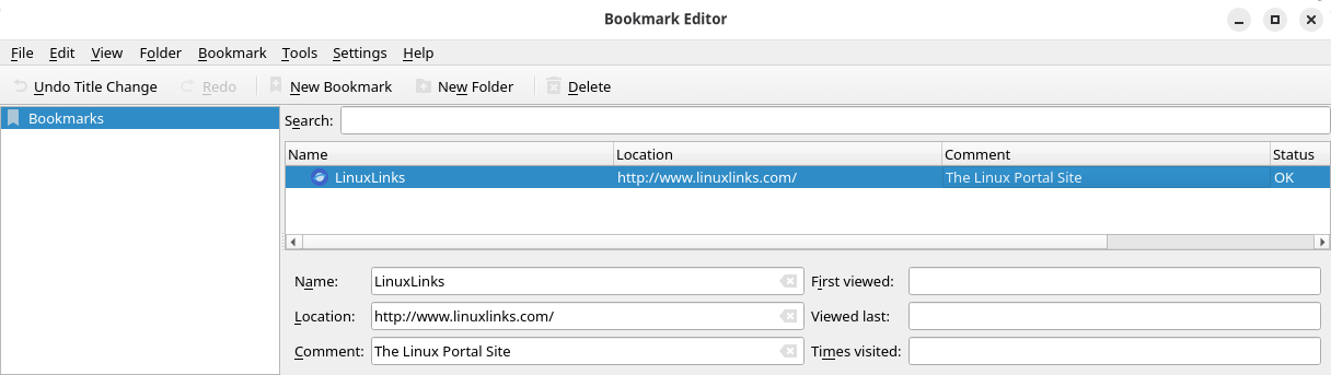 Bookmark Editor