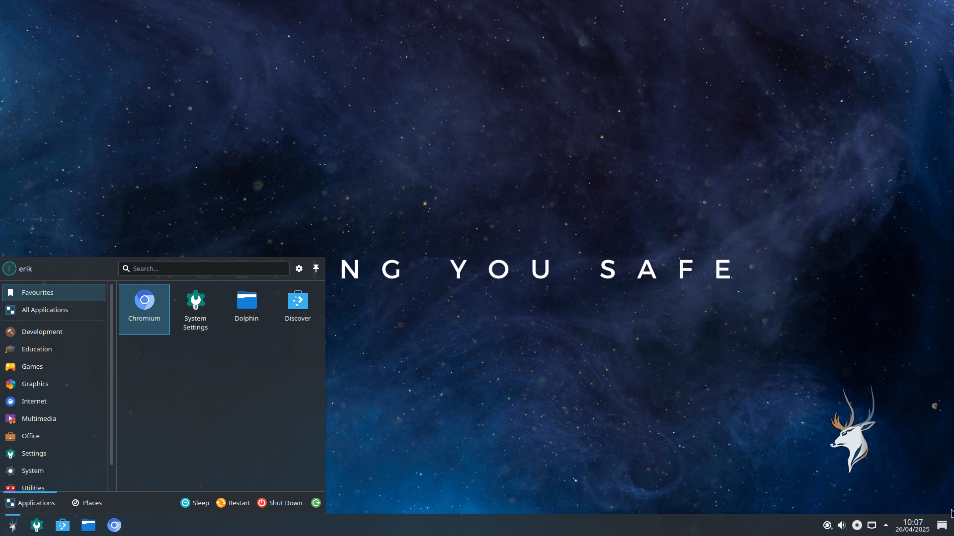 KDE Plasma running on Oshin OS