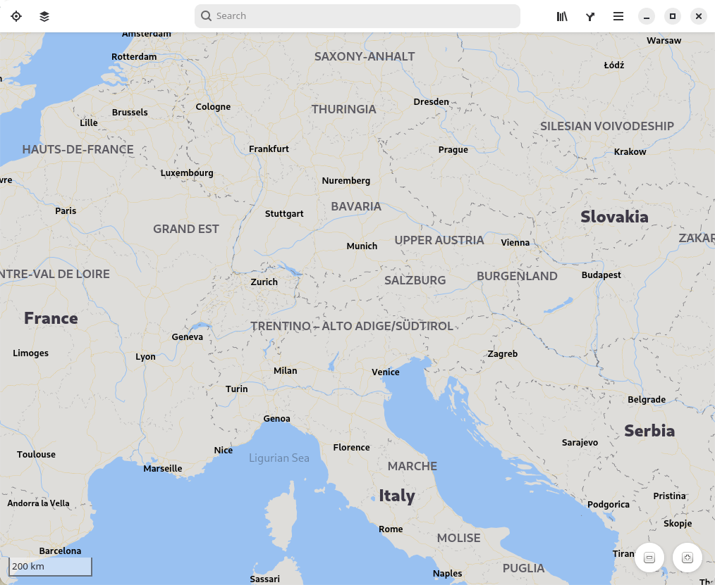 Screenshot of GNOME Maps