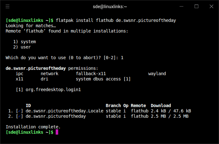 Installing Picture Of The Day