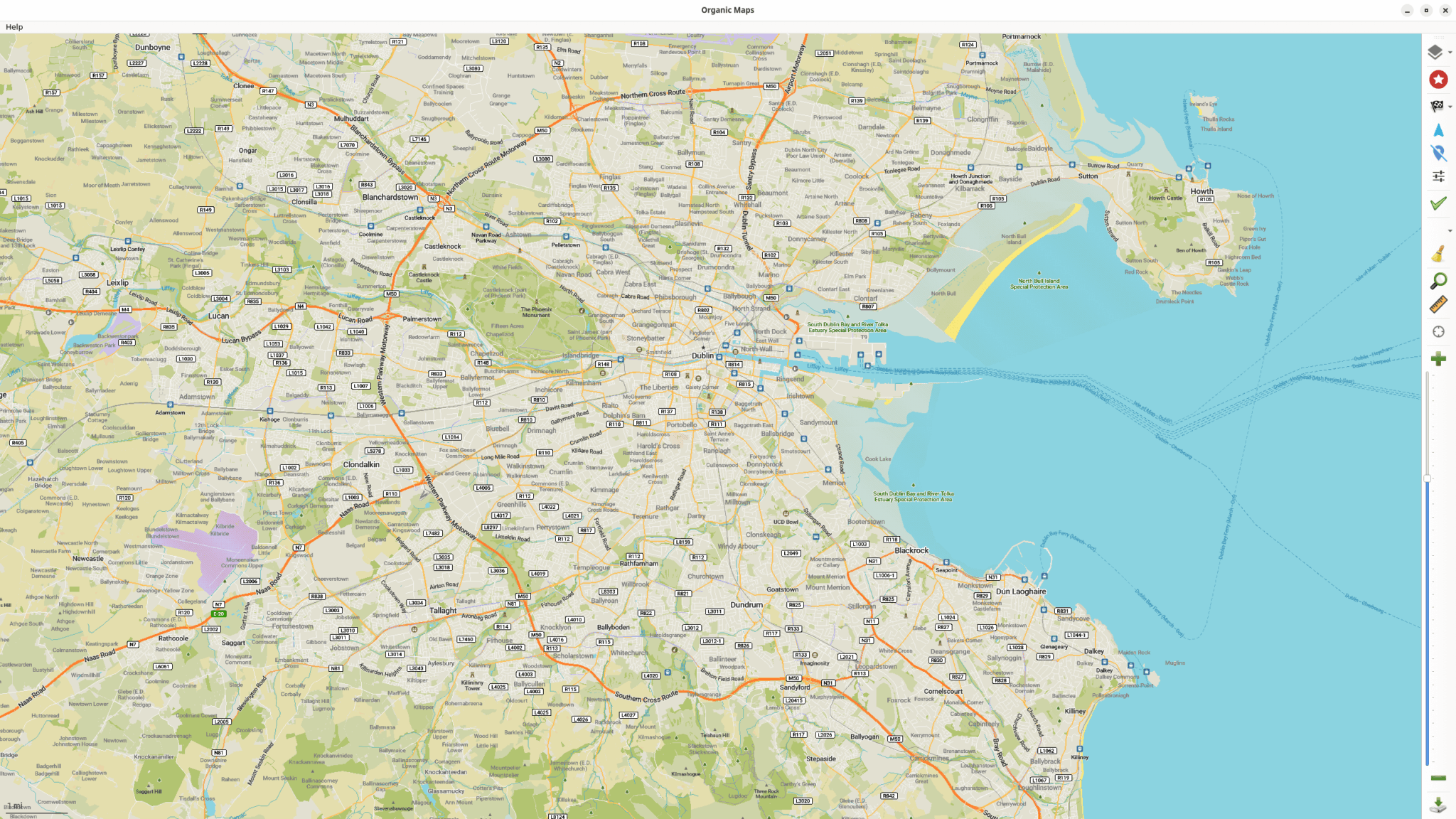 Organic Maps offline map software - Organic Maps Dublin 2048x1152 
