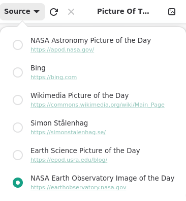 Source dropdown