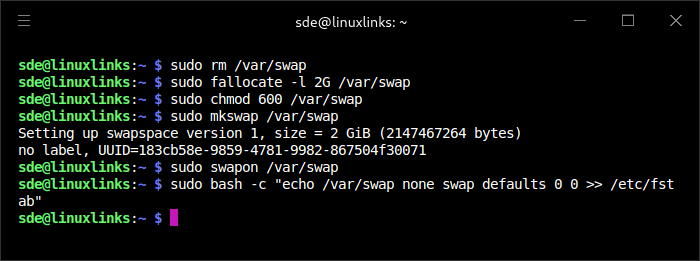 Steps to create 2GB swap file and make it permanent