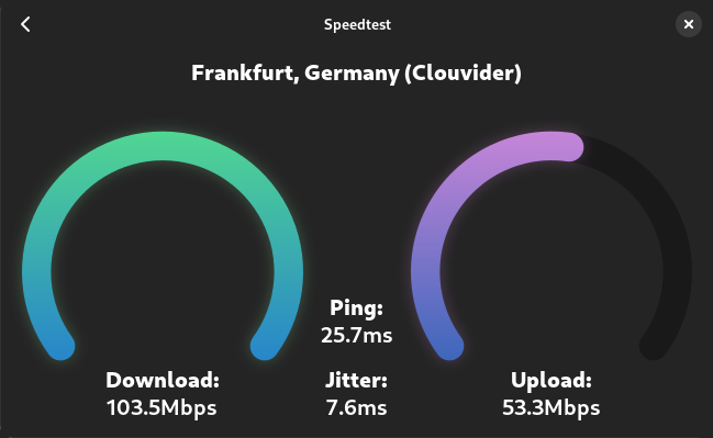 Speedtest in action