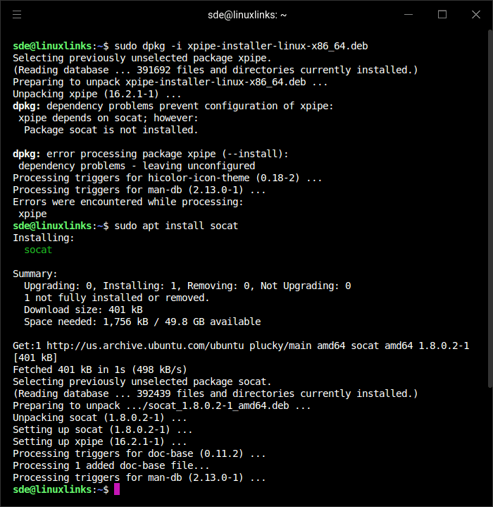 Installing XPipe in Ubuntu 25.04