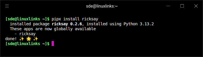 Installing ricksay