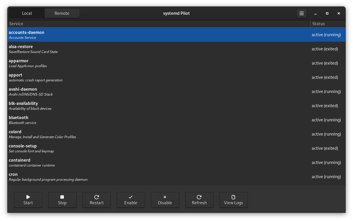 systemd Pilot in action