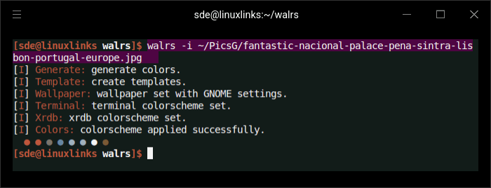 Example color scheme