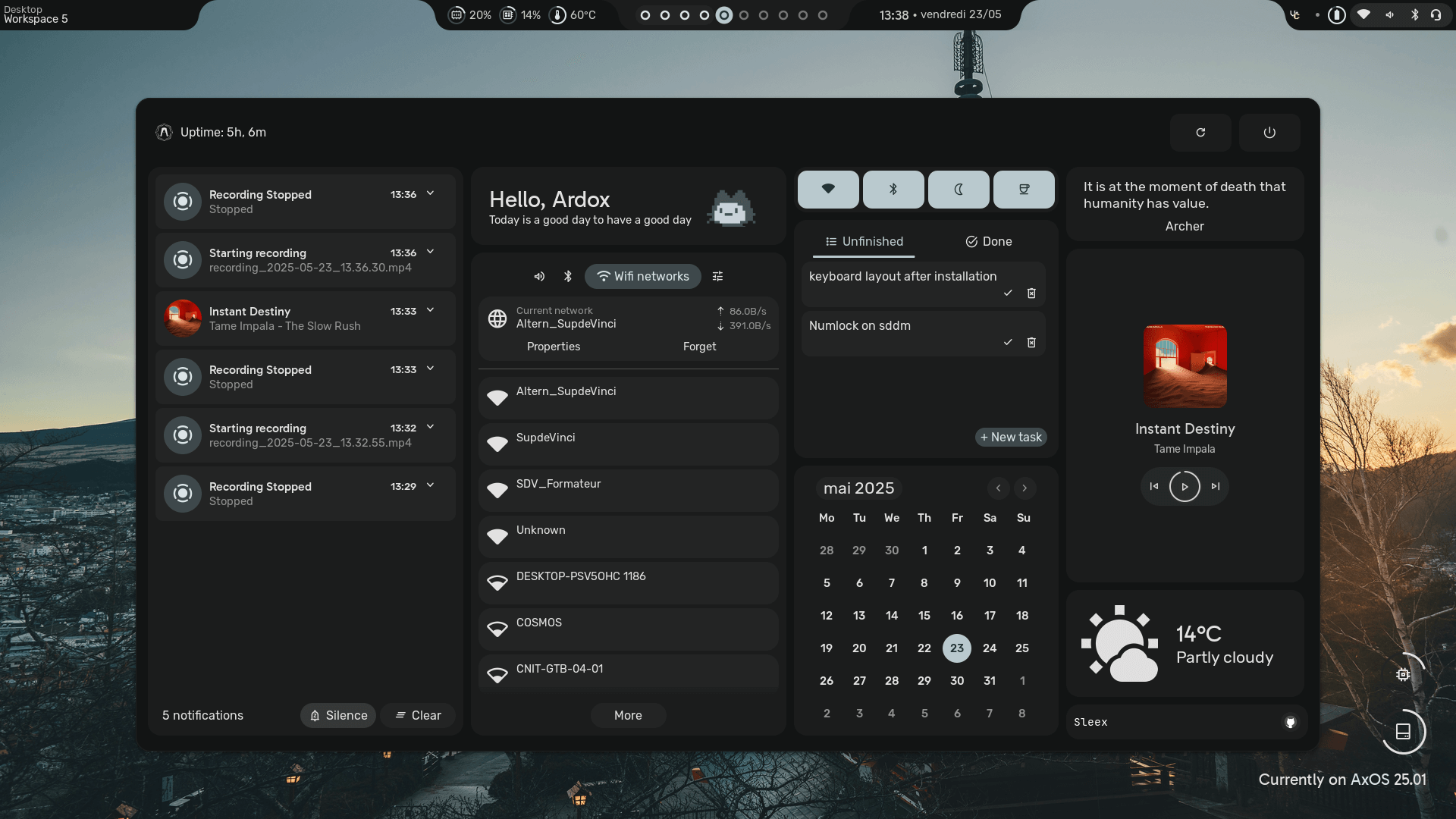 Axos desktop