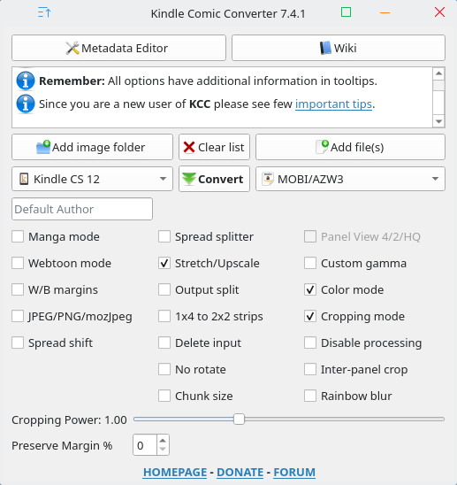 Kindle Comic Converter