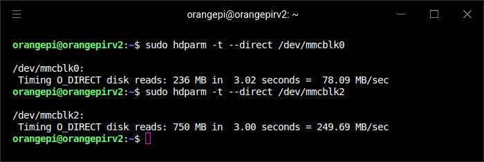 hdparm output