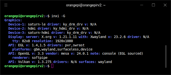 OrangePi RV2 - inxi output