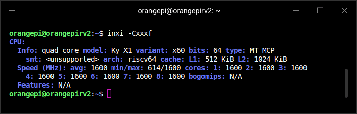 OrangePi RV2 - inxi output