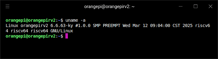 OrangePi RV2 - uname output